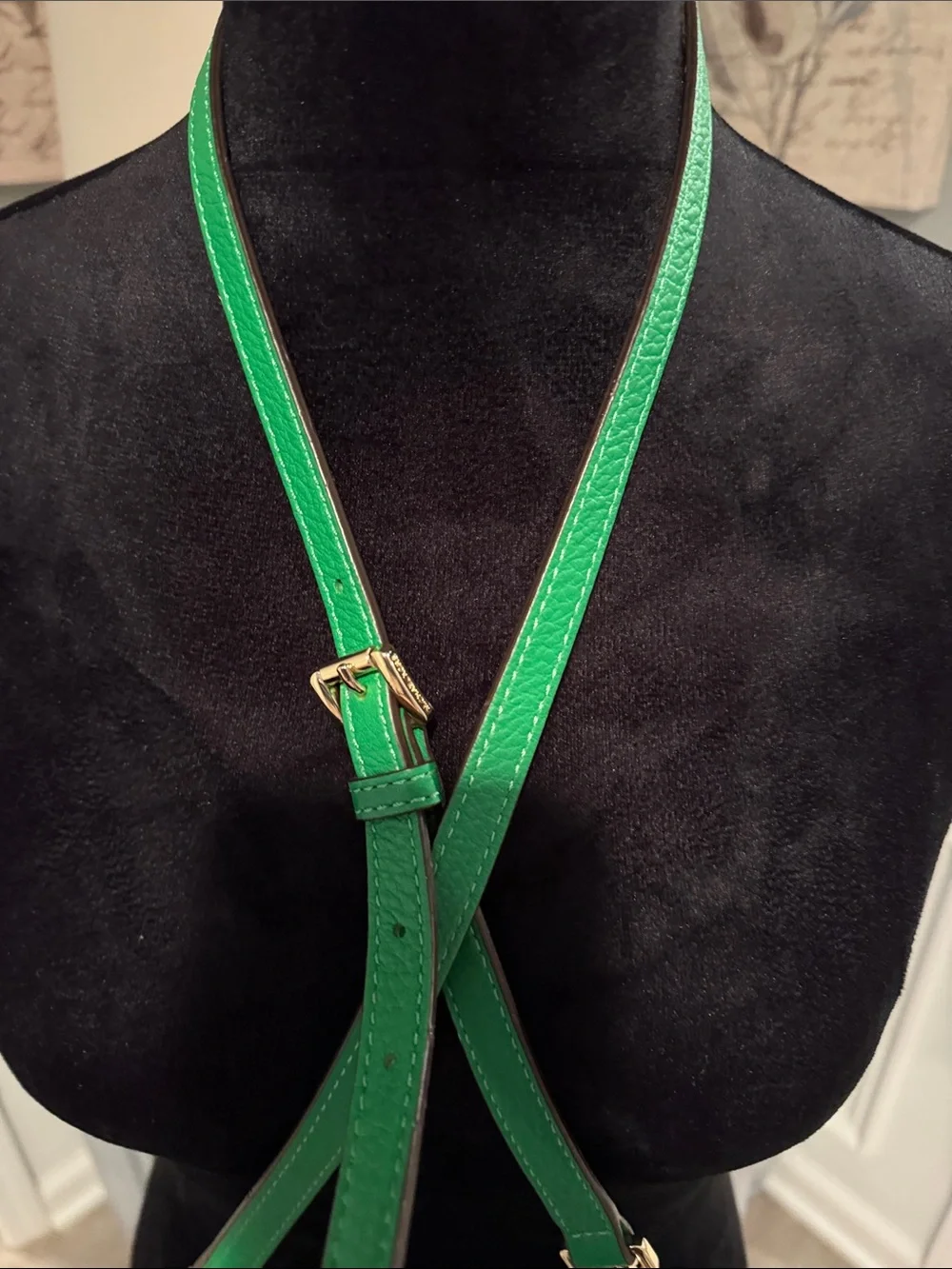 Michael Kors Green Pebbled Leather Chain Crossbody